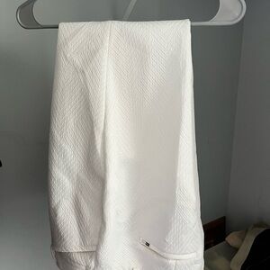 White House Black Market Cream Textured Cropped Pants